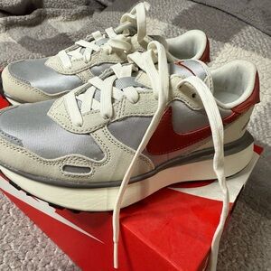 Nike Women's Sneakers - Red, Gray, and Cream